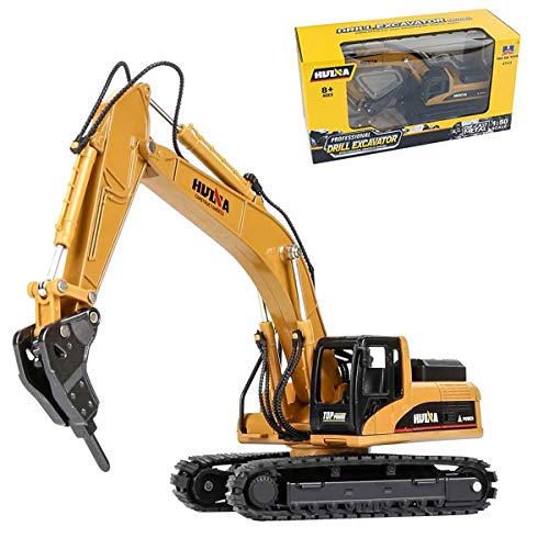 Gemini & Genius Drill Excavator Construction Site Vehicle Toys 1：50 Scale Diecast Digger and Driller Engineering Dump Truck Collectible Toys for Kids and Decoration for House (Demolition Machine)