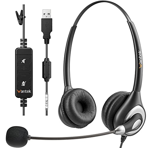 Wantek Corded USB Headset with Microphone Noise Cancelling & in-line Controls, Computer Headphones for Laptop PC Skype Zoom Webinar Classroom Home Office Business, Clear Chat, Ultra Comfort(UC602) | The Storepaperoomates Retail Market - Fast Affordable Shopping
