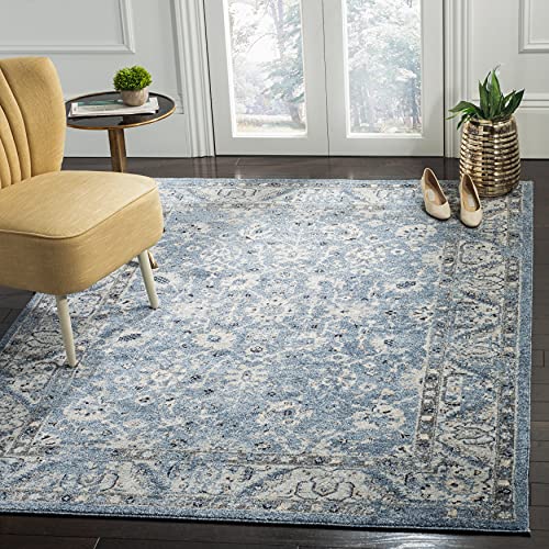 SAFAVIEH Charleston Collection 8′ x 10′ Navy / Light Grey CHL413N Oriental Distressed Non-Shedding Living Room Bedroom Dining Home Office Area Rug
