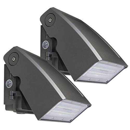 DAKASON (2 Pack) 30W LED Wall Pack, Dusk-to-Dawn Photocell, Adjustable Head, Full Cut-Off Security Light, 5000K 3300lm Replaces 100-150W HPS/HID IP65 Waterproof Outdoor Lighting Fixture, ETL Listed
