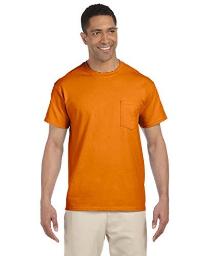 Gildan DryBlend Workwear T-Shirts with Pocket, 2-Pack, Safety Orange, XX-Large