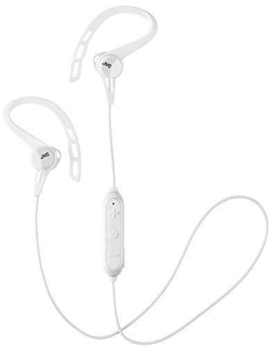JVC Wireless Sports Ear Clip Headphones, Bluetooth Connectivity, Sweat Proof IPX2, Pivot Motion Fit – HAEC20BTW (White)