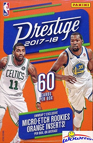 2017/18 Panini Prestige NBA Basketball HUGE 60 Card Factory Sealed HANGER Box with (2) Micro-Etch ROOKIES! Look for RC’s & AUTOGRAPHS of Donovan Mitchell, Jayson Tatum, Lonzo Ball & More! WOWZZER!