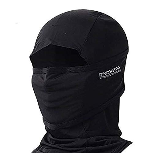 Outdoor Motorcycle Full Face Mask Balaclava Ski Neck Protection Clothing Neck Gaiter Bandana, Lightweight & Breathable Hiking, Fishing Mask, (Solid-Black)