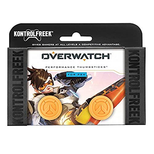 KontrolFreek Overwatch for PlayStation 4 (PS4) and PlayStation 5 (PS5) | Performance Thumbsticks | 1 High-Rise Convex, 1 Mid-Rise Convex | Orange