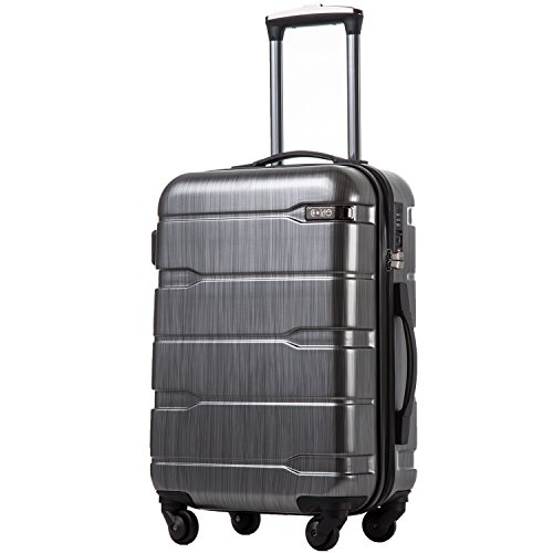 Coolife Luggage Expandable(only 28″) Suitcase PC+ABS Spinner Built-In TSA lock 20in 24in 28in Carry on
