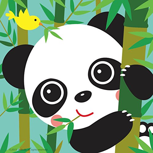 Diy oil painting, paint by number kits for kids – Baby Panda 8″x8″ (Framed Canvas)