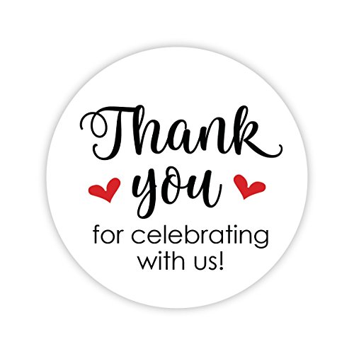 Thanks for Celebrating with Us Stickers, Wedding and Event Favor Labels (# 265-RD)