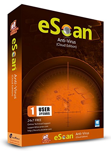 eScan Antivirus with Cloud Security web security Anti Ransomware Cloud Backup antivirus protection software 2019 | 1 Device 3 Years [Windows XP & above PC Laptops]