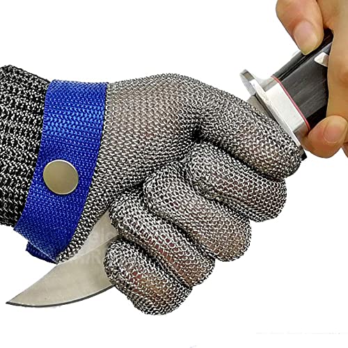 Schwer ANSI A9 Cut Resistant Glove, Stainless Steel Mesh Metal Glove, Food Grade for Kitchen Cooking, Butcher Meat Cutting, Oyster Shucking, Mandoline, Fishing(M, 1 PCS)