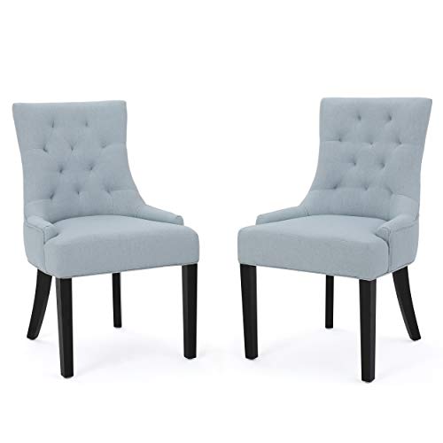 Christopher Knight Home Hayden Fabric Dining Chairs, 2-Pcs Set, Wood, Light Sky
