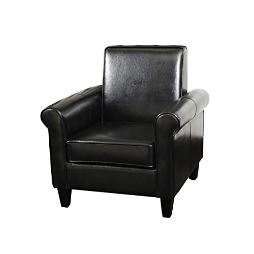 Christopher Knight Home Freemont Bonded Leather Club Chair, Black