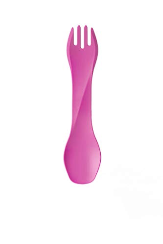 humangear GoBites Uno Portable Silverware Utensils Camping Gear Accessories Kitchen Equipment for Cooking or Lunchbox , 1-Pack, Pink