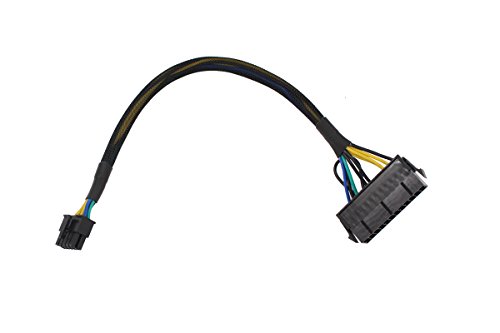 24 Pin to 10 Pin ATX PSU Main Power Supply Adapter Braided Sleeved Cable for IBM/Lenovo PCs Motherboard and Servers 12-inch (30cm)