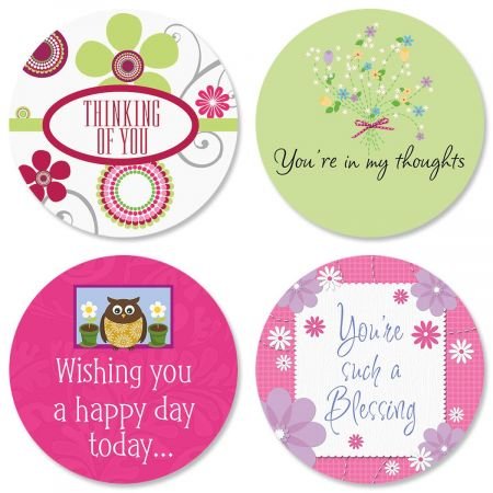 Thinking of You Stickers-Set of 24 Round Evelope Seals
