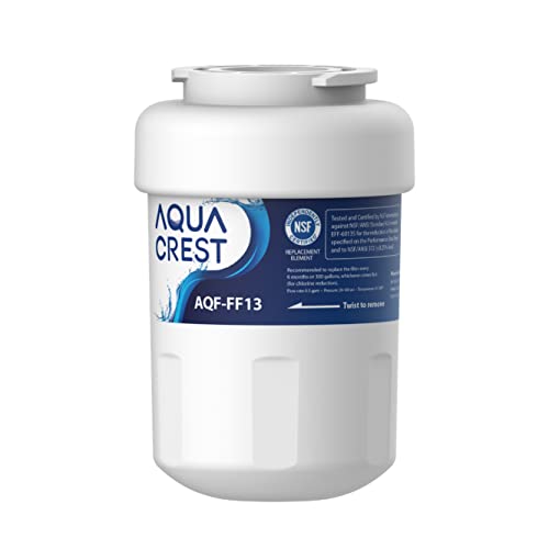 AQUA CREST MWF Refrigerator Water Filter, Replacement for GE® Smart Water MWF, MWFINT, MWFP, MWFA, GWF, HDX FMG-1, GSE25GSHECSS, WFC1201, RWF1060, Kenmore 9991, 1 Filter