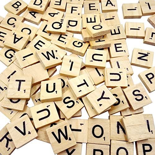 Sunnyglade 500PCS Wood Letter Tiles/ Wooden Scrabble Tiles A-Z Capital Letters for Crafts, Pendants, Spelling