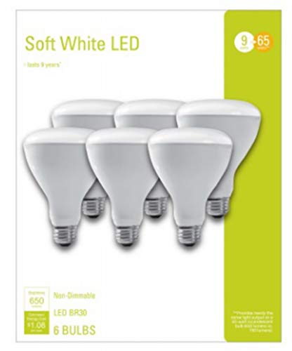 G E Lighting GE29913 6 Pack, LED9BR30B-CB6, 9W, Soft White, Non-Dimmable Bulb