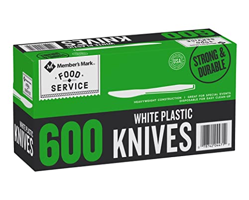 Product of Member’s Mark Plastic Knives, Heavyweight, White (600 ct.) – [Bulk Savings]