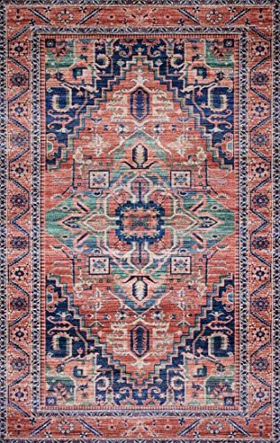 Justina Blakeney x Loloi Cielo Collection CIE-06 Coral / Multi 2′-3″ x 4′-0″ Accent Rug