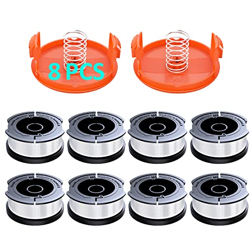 10 Pack String Trimmer Line for Black+Decker,(AF-100)String Trimmer Replacement Spool,30ft 0.065″ Autofeed String Trimmer Line,Suitable for Black+Decker Trimmer Line(8 Spools,2 Spool Caps,2 Springs)