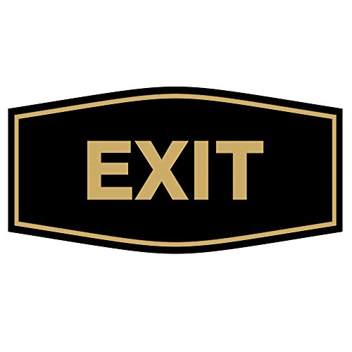 Fancy EXIT Sign (Black/Gold) – Small