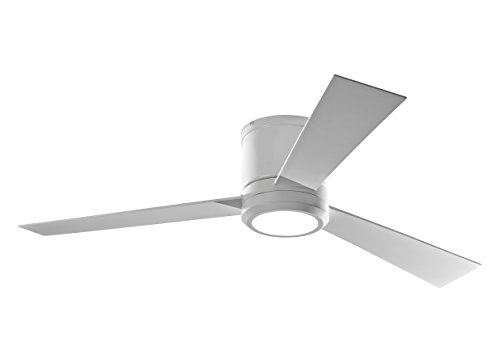 Monte Carlo 3CLYR52RZWD-V1 Clarity 52″ Hugger Fan with LED Light and Remote Control, 3 Blades, Matte White