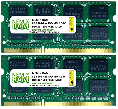 16GB (2x8GB) DDR3-1600MHz PC3-12800 2Rx8 SODIMM Laptop Memory by NEMIX RAM