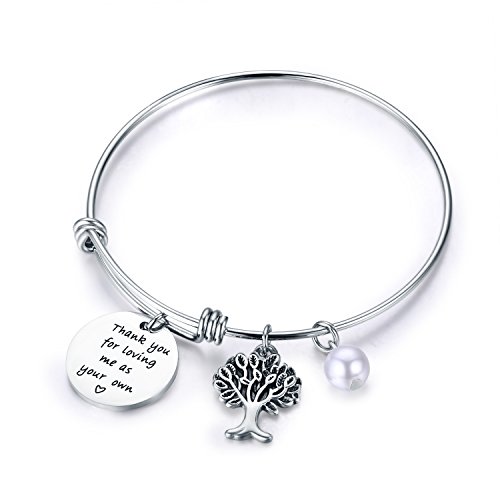 CJ&M Mother In Law Gift Family Tree Bracelet – Thank You For Raising The Man/I Will Take Care Of Her Always Bracelet Christmas Gifts,Mother’s Day Gifts (Thank-Raising-Bracelet) (Step Mother)