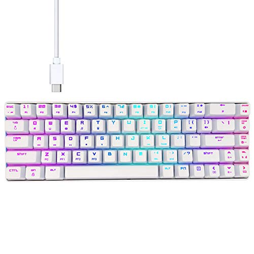 New 60% Mechanical Keyboard, RGB LED Backlit Wired Gaming Keyboard, Ergonomic, for PC/Mac Gamer, Typist