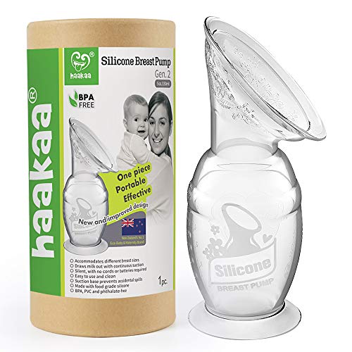 haakaa Manual Breast Pump Breast Milk Collector Milk Pump with Suction Base 5oz/150ml