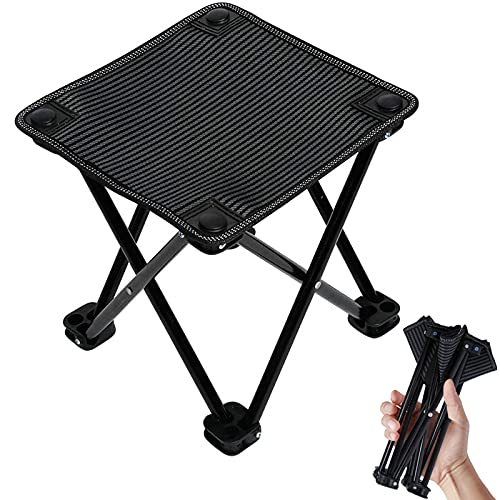 VeMee Small Folding Camping Stool Seat Portable Travel Backpacking Stool Lightweight Portable Hiking Stool with Carry Bag Chair for Camping Fishing Hiking Picnic Gardening Beach Backpacking