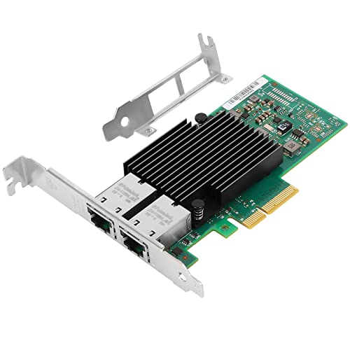 10Gb PCI-E NIC Network Card for Intel X550-T2, 1GbE/2.5GbE/5GbE/10GbE Copper Dual RJ45 Port, with Intel ELX550AT2 Controller, 10G PCI Express LAN Adapter Support Windows Server/Linux/ESX