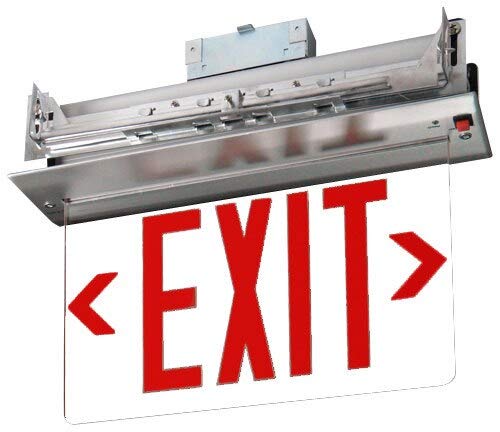 Recessed Red Edge Lit Exit Sign – Double Sided