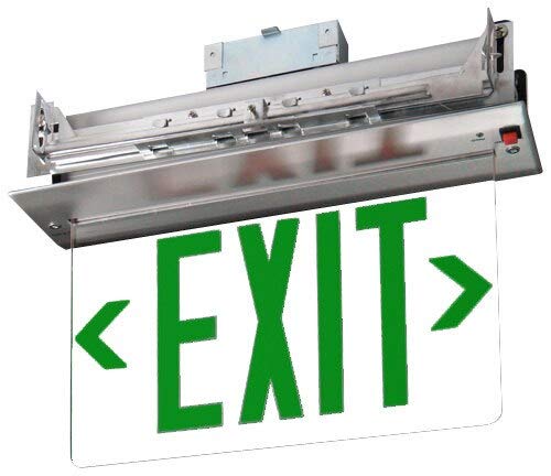 Recessed Green Edge Lit Exit Sign – Double Sided