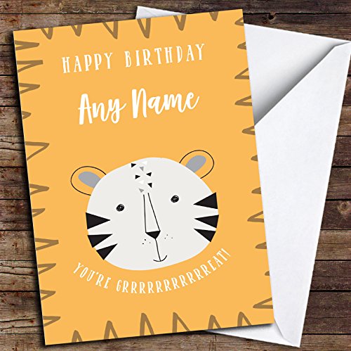 Cute Tiger Great Personalized Birthday Greetings Card