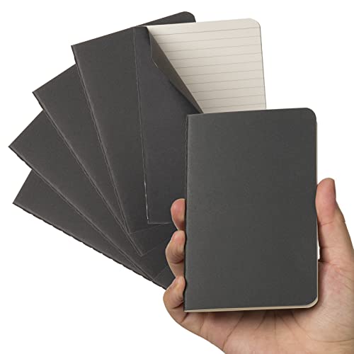 TWONE Pocket Notebook, 6 Pack Softcover Mini Notebooks 3.5″ x 5.5″ Black Notebook Small Memo Notepad for Men Women Kids Traveler Author, 30 Sheets,60 Lined Pages