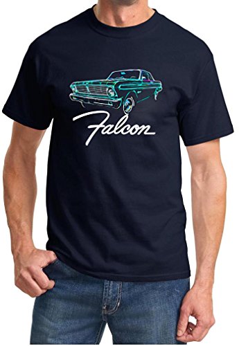 1964 1965 Ford Falcon Coupe Neon Lights Design Tshirt XL Navy Blue