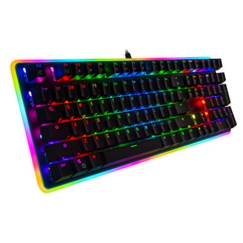 Rosewill Mechanical Gaming Keyboard, RGB LED Glow Backlit Computer Mechanical Switch Keyboard for PC, Laptop, Mac, Software Customizable – Professional Gaming Brown Mechanical Switch