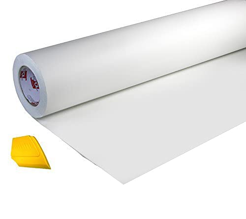 ORACAL High Gloss Self-Adhesive Clear Lamination Vinyl Roll for Die-Cutter and Plotter Machines Including Yellow Detailer Squeegee (12″ x 6ft)