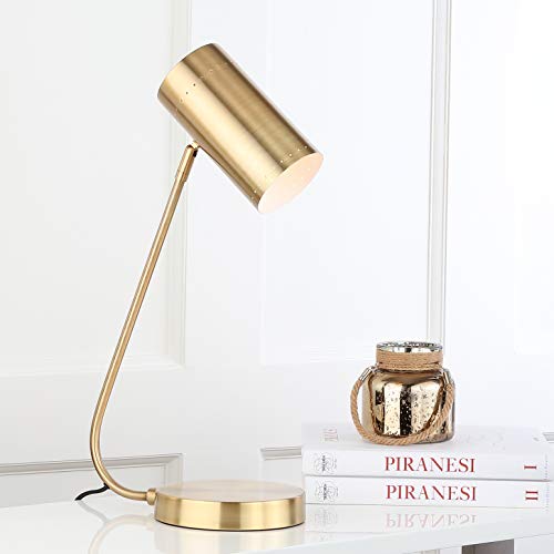 Safavieh Lighting Collection Crane Gold Task 23-inch Bedroom Living Room Home Office Desk Dorm Study Nightstand Task Table Lamp (LED Bulb Included)