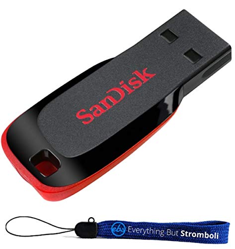 SanDisk Cruzer Blade 32GB USB 2.0 Flash Drive (SDCZ50-032G-B35) 32G Jump Drive Bundle with Everything But Stromboli Lanyard