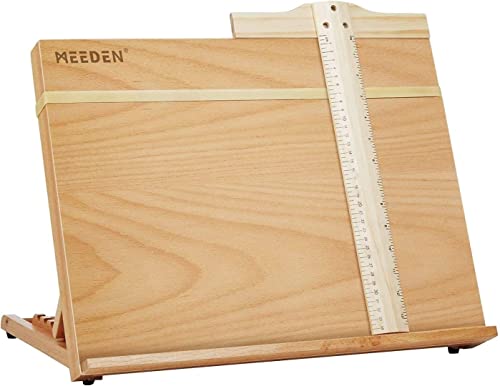 Portable & Adjustable Wood Sketching Board – ATWORTH Wood Desktop Easel Tabletop Easel, 18½” x 14¼”