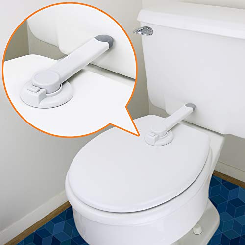 Toilet Lock Child Safety – Ideal Baby Proof Toilet Seat Lock with 3M Adhesive | Easy Installation, No Tools Needed | Fits Most Toilet Seats – White (1 Pack)