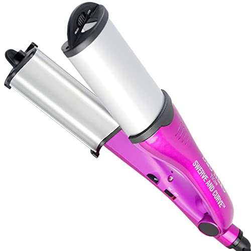 Bed Head Swerve Curve Hair Waver and Wand | 2 Tools in 1, Beachy Waves, Tousled Curls