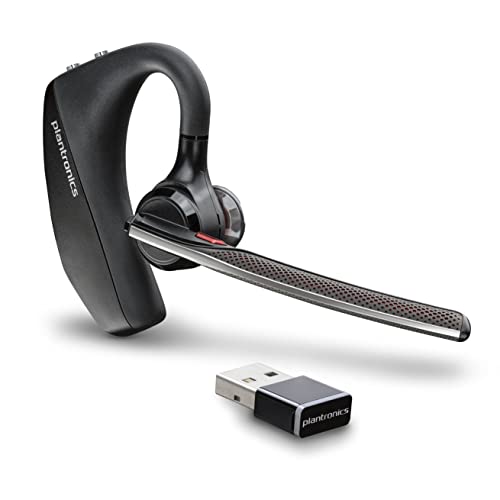 Plantronics – Voyager 5200 UC (Poly) – Bluetooth Single-Ear (Monaural) Headset – USB-A Compatible to connect to your PC and/or Mac – Works with Teams, Zoom & more – Noise Canceling