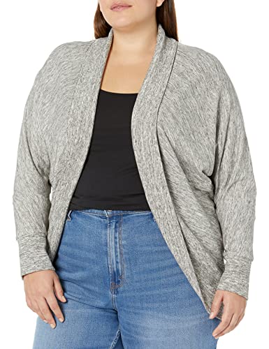 Daily Ritual Women’s Terry Cotton and Modal Oversized-Fit Cocoon Sweatshirt, Heather Grey Space Dye, XX-Large