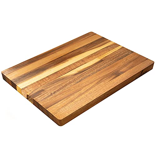 Thirteen Chefs Cutting Boards – Large, Lightweight, 17 x 12 Inch Acacia Wood Chopping Board for Plating, Appetizers, Charcuterie and Kitchen Prep – Portable Cooking Accessories