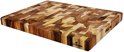 Villa Acacia Extra Large Butcher Block – 24×18 Inch, 2″ Thick Wooden Cutting Board