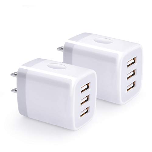 USB Wall Charger, Hootek 2Pack Wall Plug 3-Port USB Charging Station 3.1A Power Adapter Multi Port Quick Charger Block Cube Compatible iPhone 14 13 12 11 Pro XS MAX 8 Plus,iPad,Samsung Galaxy S22 S21